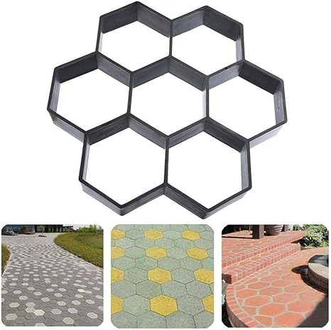 Amazon Co Jp Kuqiqi 庭の芝生のための耐久性フロアパスの金型コンクリート六角金型再利用可能なdiy舗装 安い 色 Not Pack Separately Diy 工具 ガーデン