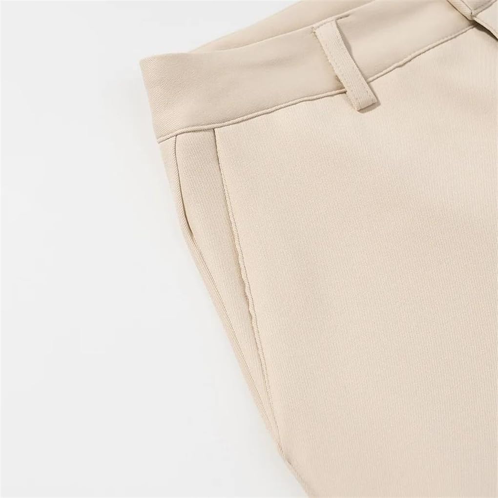 Women's Straight High Waist Solid Color Wide Leg Trousers