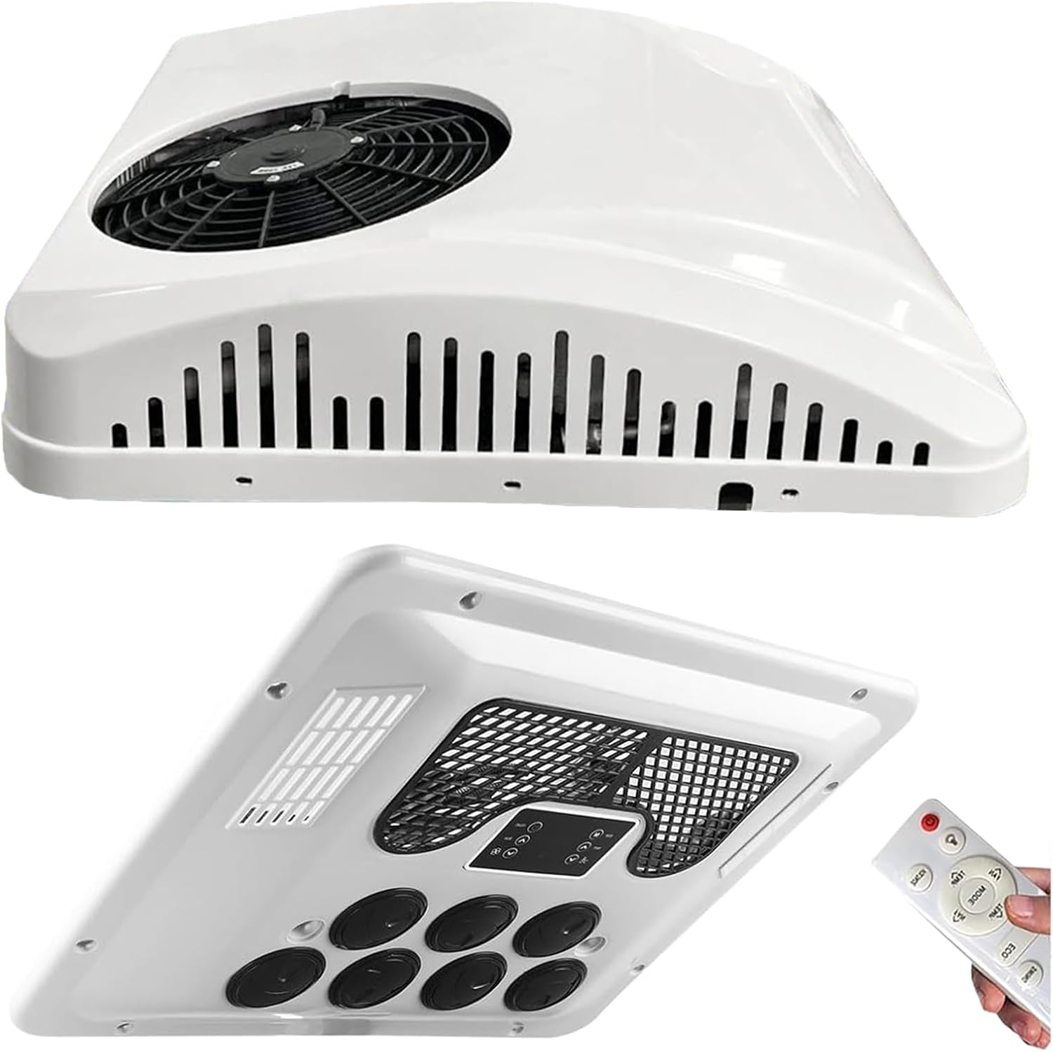 8000BTU RV Air Conditioner with Heat | 12V/24V/48V Rooftop AC Unit for Camper, Truck, Trailer, Boat, Motorhome & Caravan | Efficient Cooling & Heating Solution