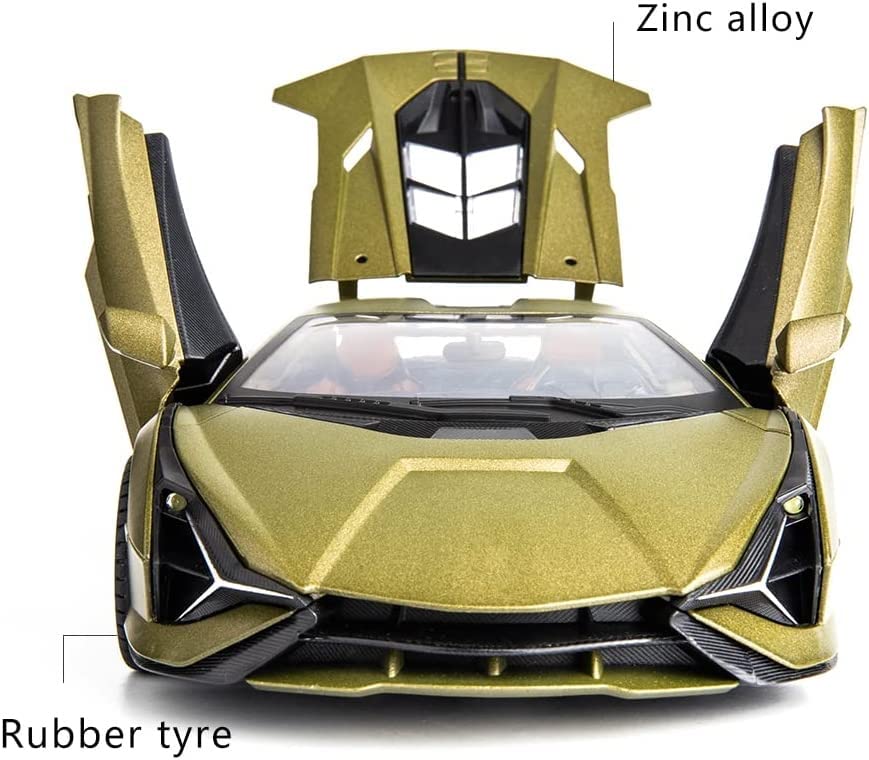 Image of DEUSON ECOM 1:24 Sian Diecast Metal Toy Car for Kid Pullback Light Sound - Multi Color