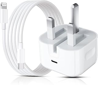 iPhone Fast Charger, 20W iPhone Charger with iPhone Charger Cable 1M, USB C Plug with USB C Light-ning Cable for iPhone 14/13/ 12/11/ X/SE/ 8/7, Pad
