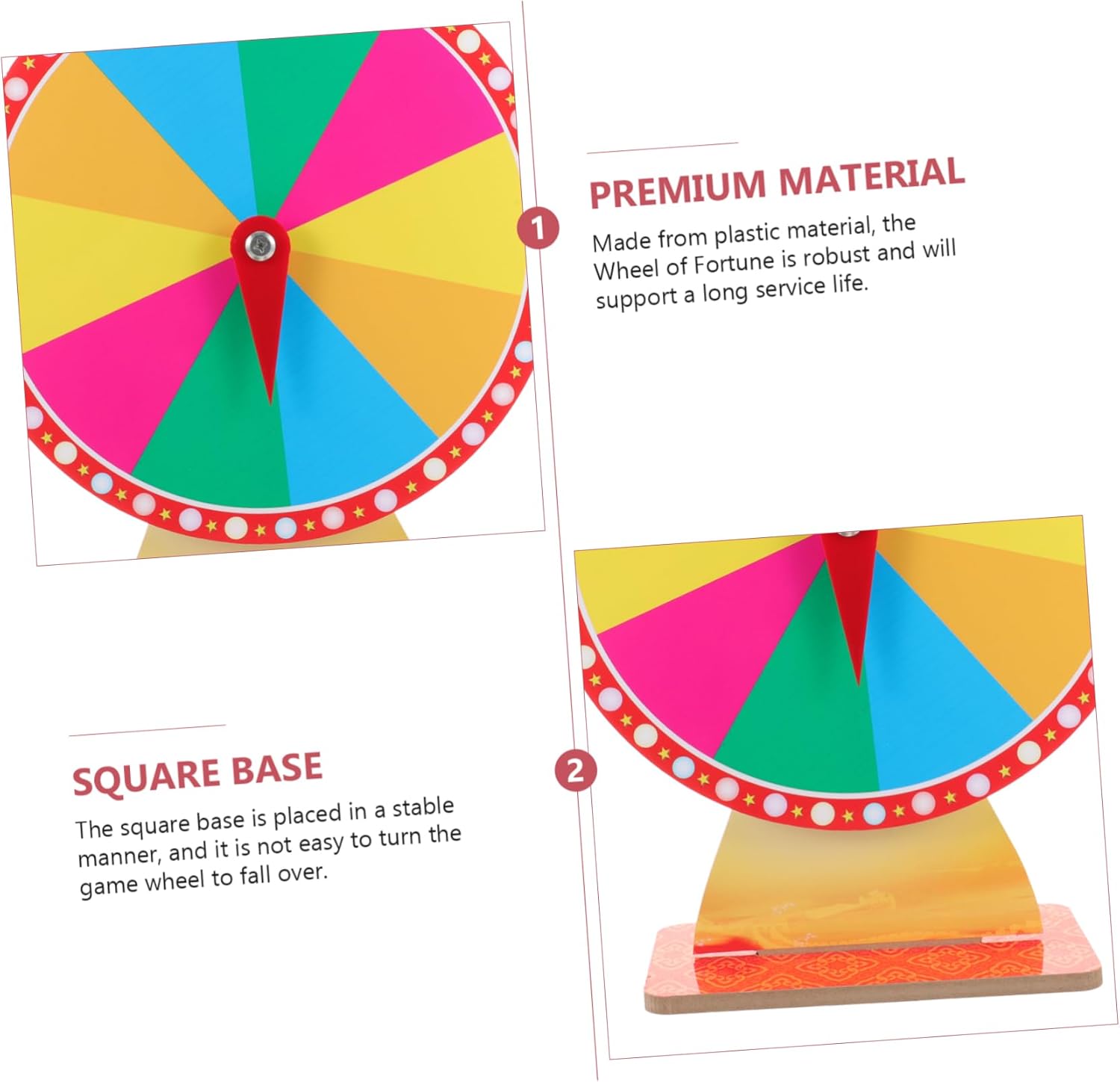 Toyvian Rotatable Prize Wheel for Parties Tabletop Spinning Game Wheel Design for Home Entertainment Events and Festivals Compact and Easy to Store