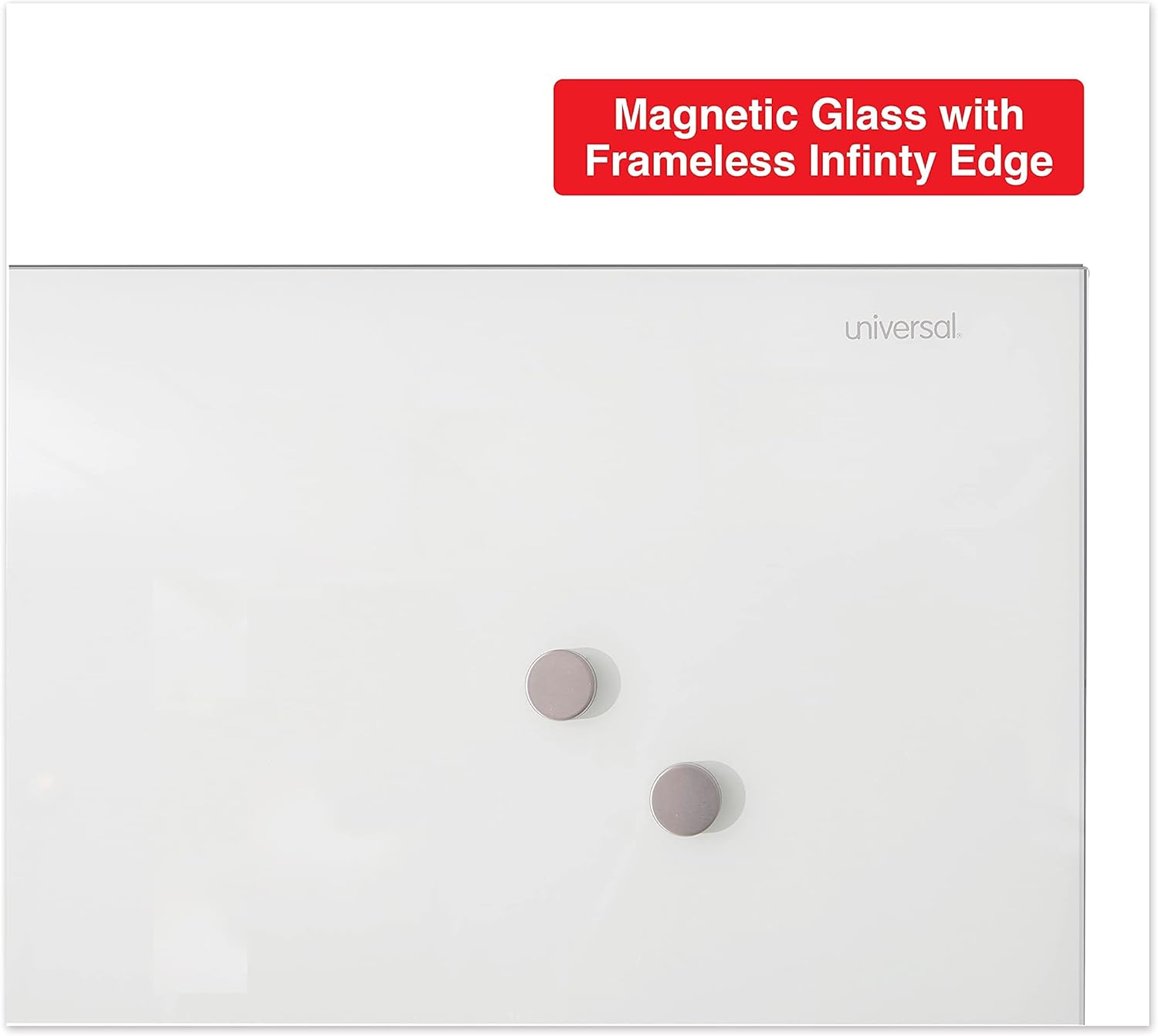 Universal Frameless Magnetic Glass Marker Board, 48 x 36, White Surface