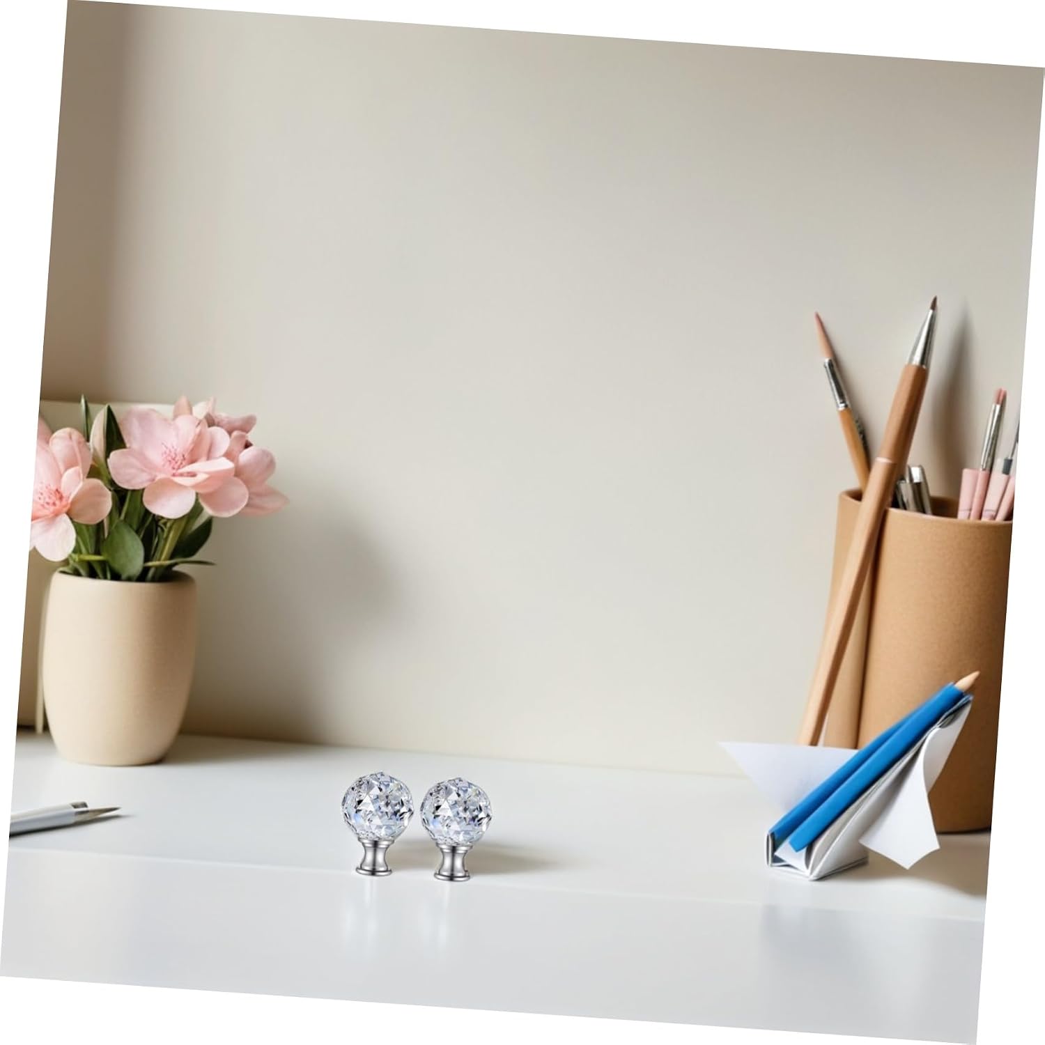 Toddmomy Crystal Lamp Finial Screw Caps 2Pcs Metal Lamp Knobs Decorative Floor Table Light Accessories