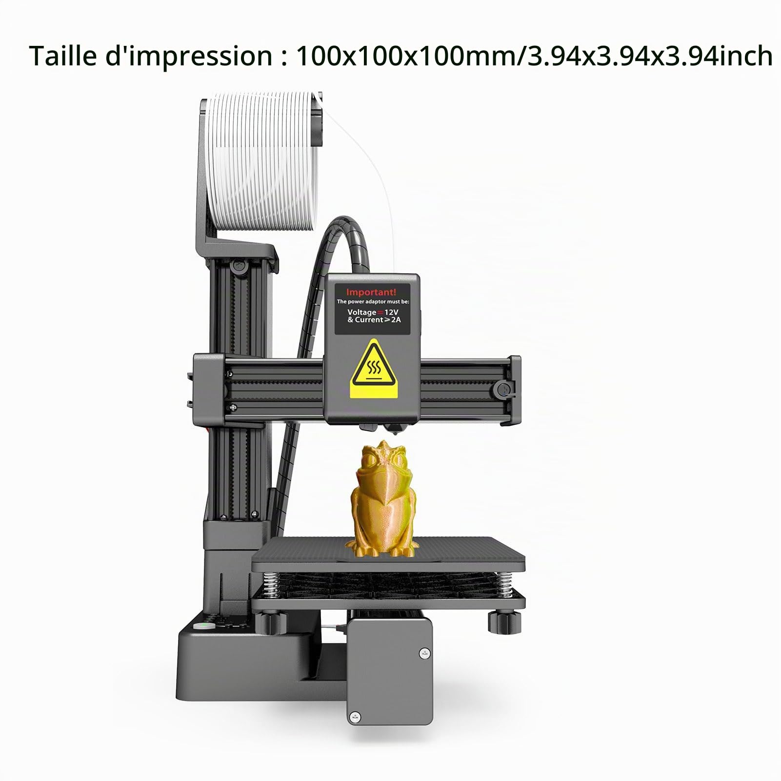 Imprimante 3D de haute précision 10-40 mm/s, mini machines d'impression 3D, pour débutants, bricoleurs, prend en charge le filament PLA TPU 1,75 mm, imprimante 3D débutant avec 1 clic