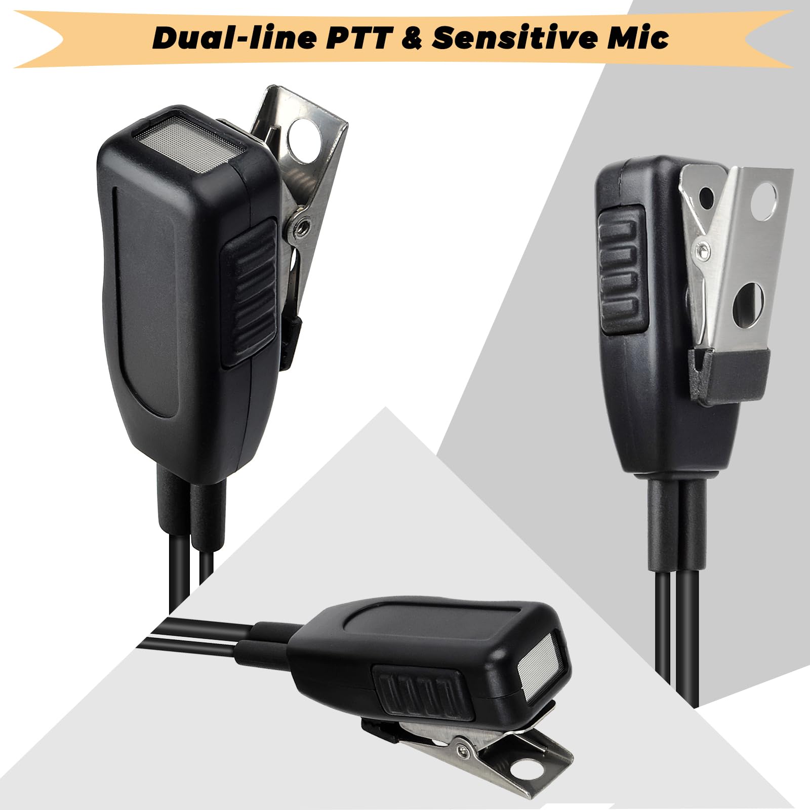 TWAYRDIO Auricolare di sorveglianza con microfono per Motorola MOTOTRBO R7 ION MXP600 APX N70 radio bidirezionali, auricolare walkie talkie con tubo acustico nascosto con microfono per polizia di