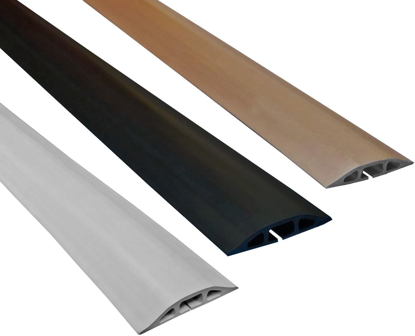 Electriduct D-2 Low Profile Rubber Duct Cord Cover Floor Cable Protector - 5 Feet - Brown (Raw Rubber Material)