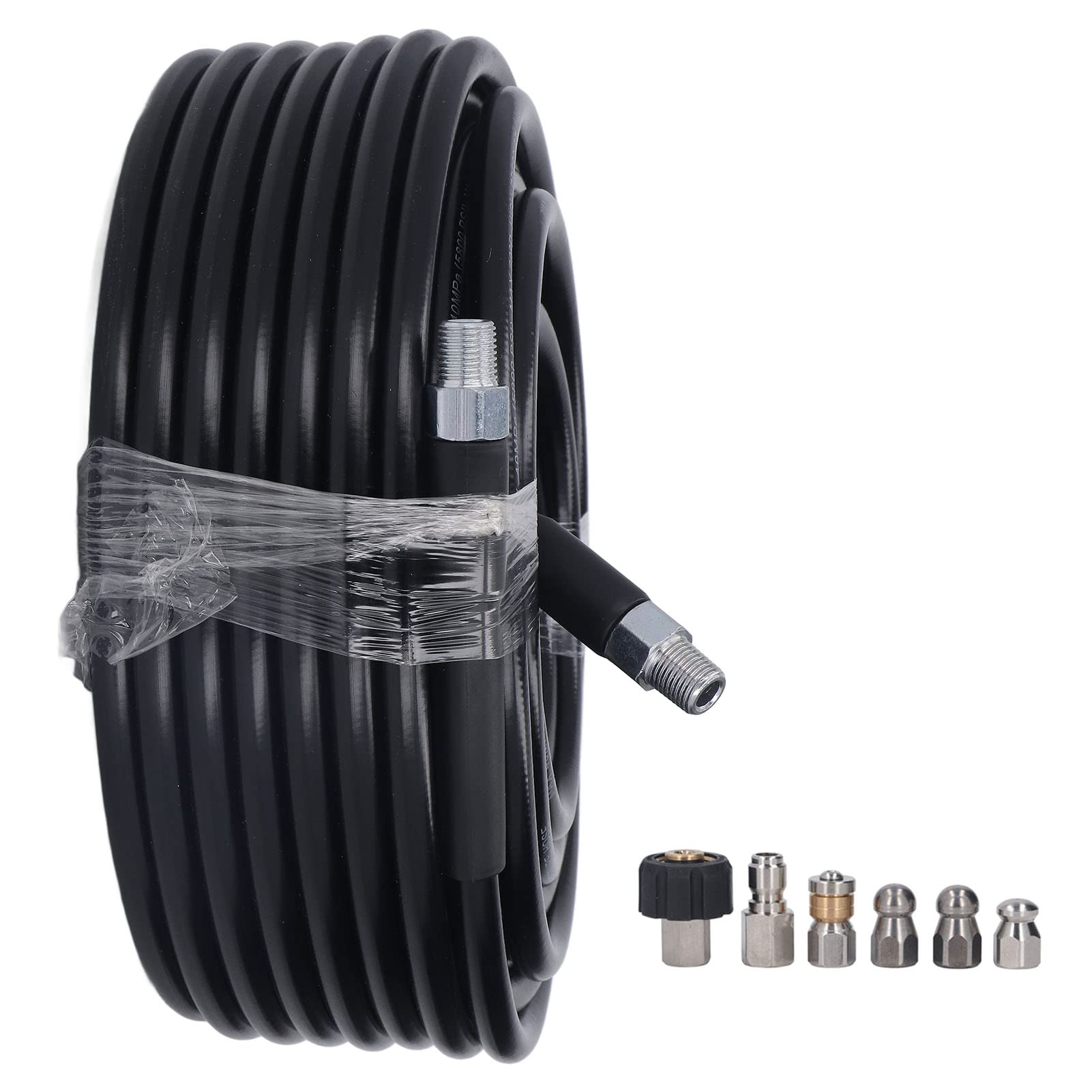 CHICIRIS Kit de Limpieza de Desagües a Presión, Manguera de 30 M (100 pies) y 5800 PSI con Rosca Hembra M22 a Conector Rápido NPT de 1/4", para Limpiar Coches, Motocicletas, Suelos,