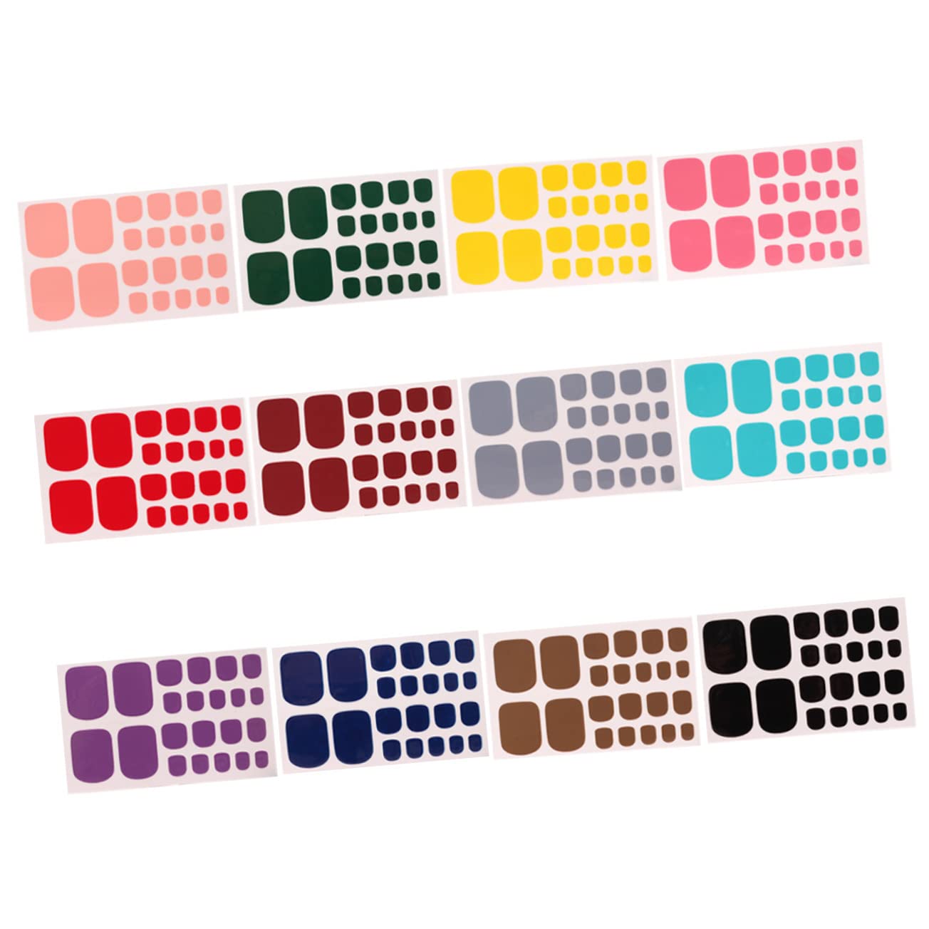 WOONEKY 5 Set Di Strisce Per Unghie Adesivi Per Unghie Dei Piedi Forniture Artistiche Complete Per La Casa 12 Fogli * 5