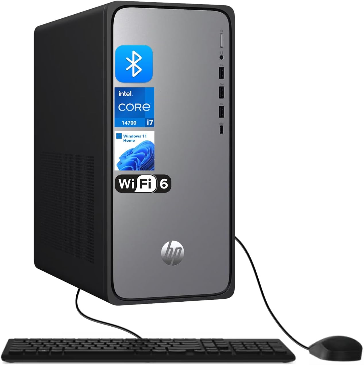 HP Omnidesk (Envy Next Brand) M02 AI Copilot Business Tower Desktop, Core i7-14700, 16GB DDR5, 1TB SSD, Wired KB & Mouse, Wi-Fi 6, Bluetooth, W11H, Bundle with ADATA 64GB USB Flash Drive