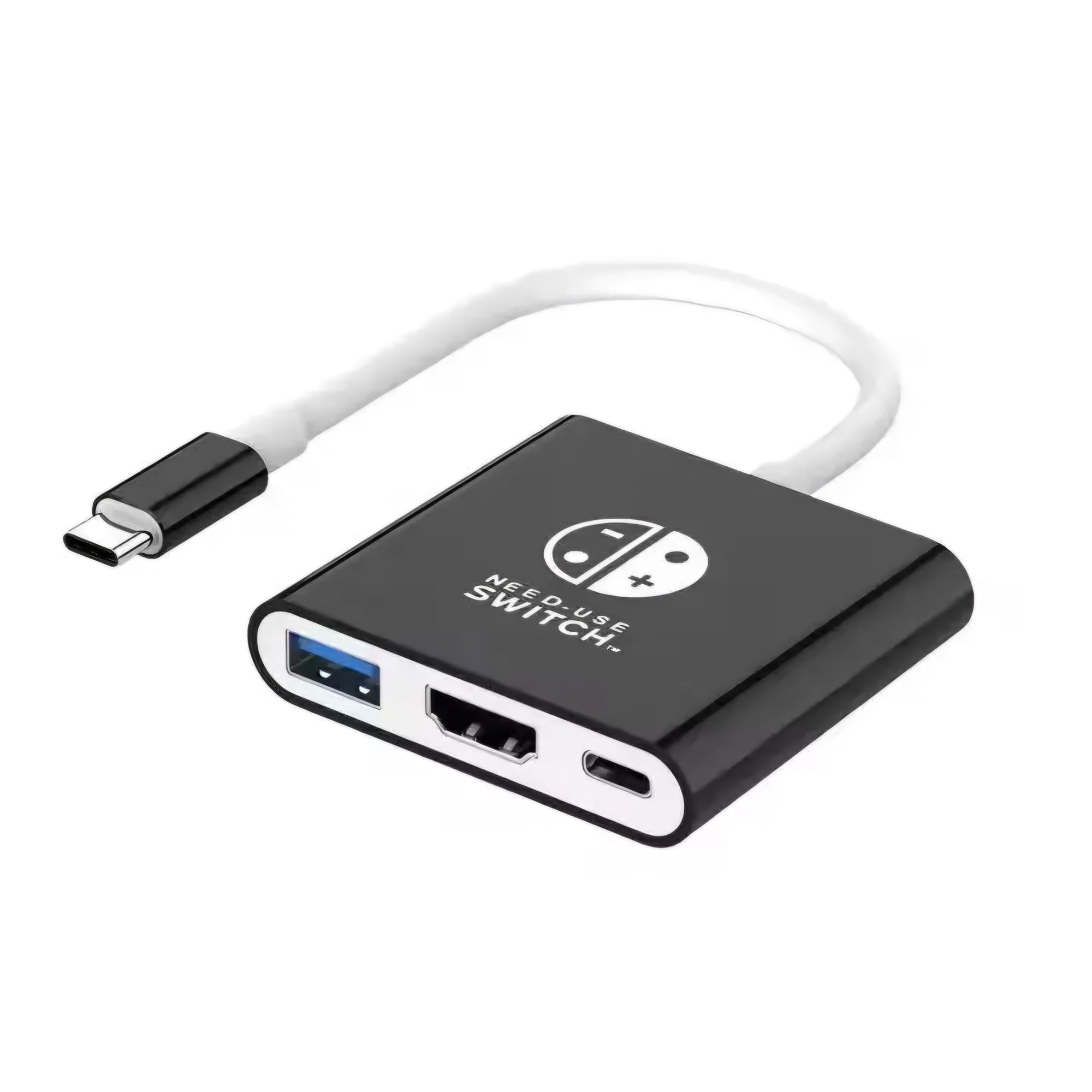 Need-use USB-C 3.0 Docking Station compatible with Nintendo Switch, Samsung Dex, MacBook, IPad, Steam, 3 in 1 TV Adapter with 4K HDMI, thunderbolt, Type C 100W Charging (Black)