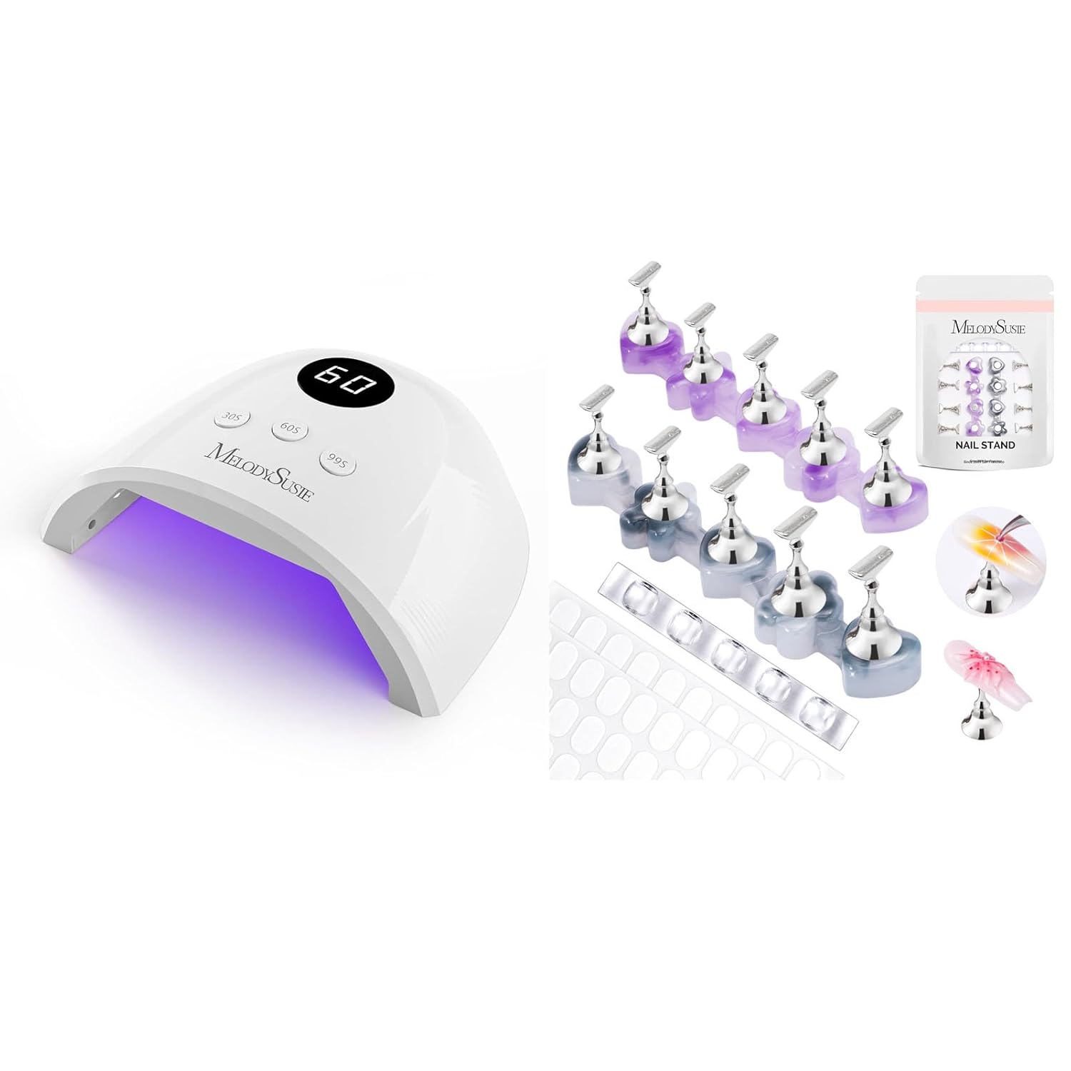 MelodySusie UV Nail Lamp with Nail Stand for Press Ons