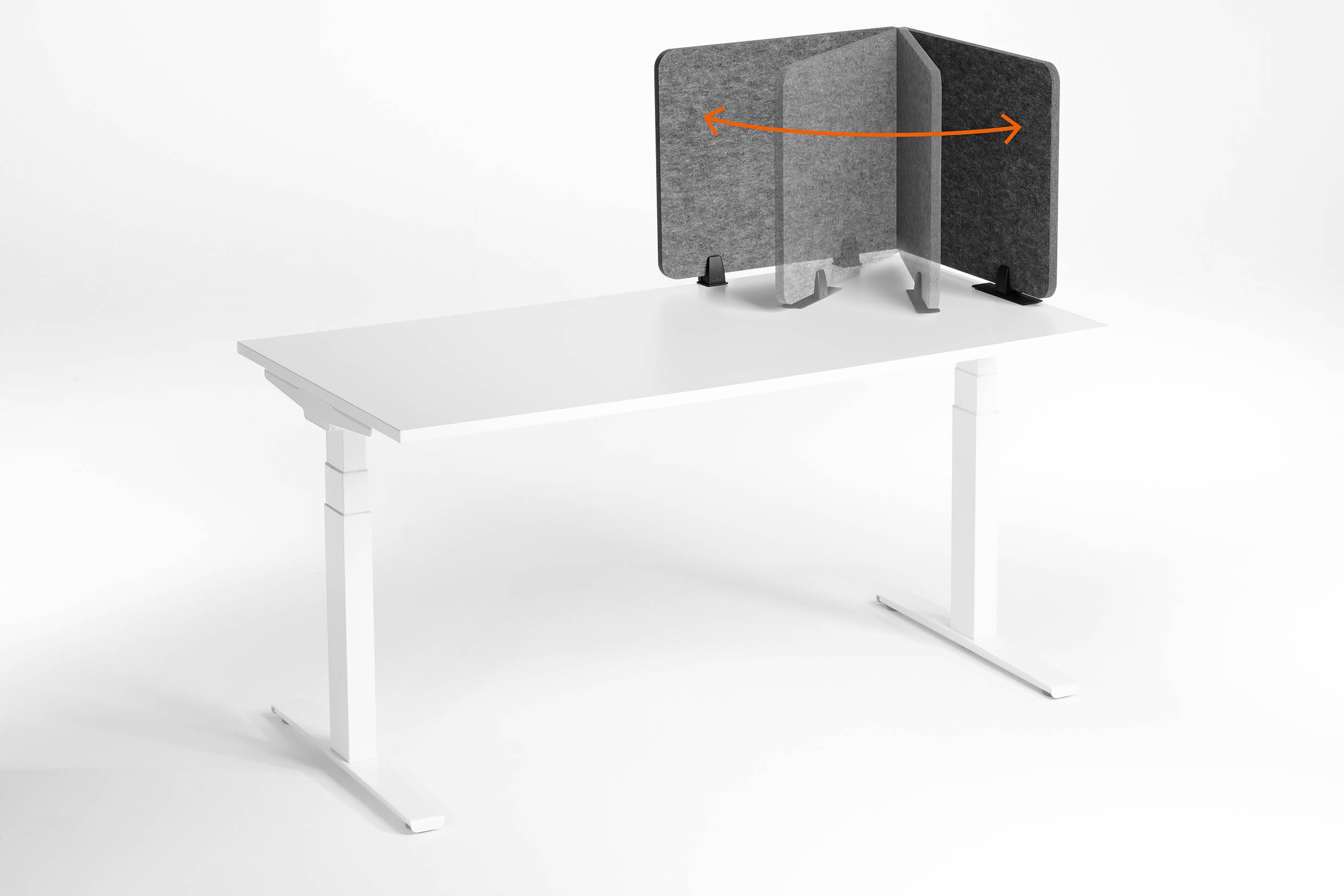 Durable Recycled Felt Desk Divider Panel 120cm Grey 313458 DB74368
