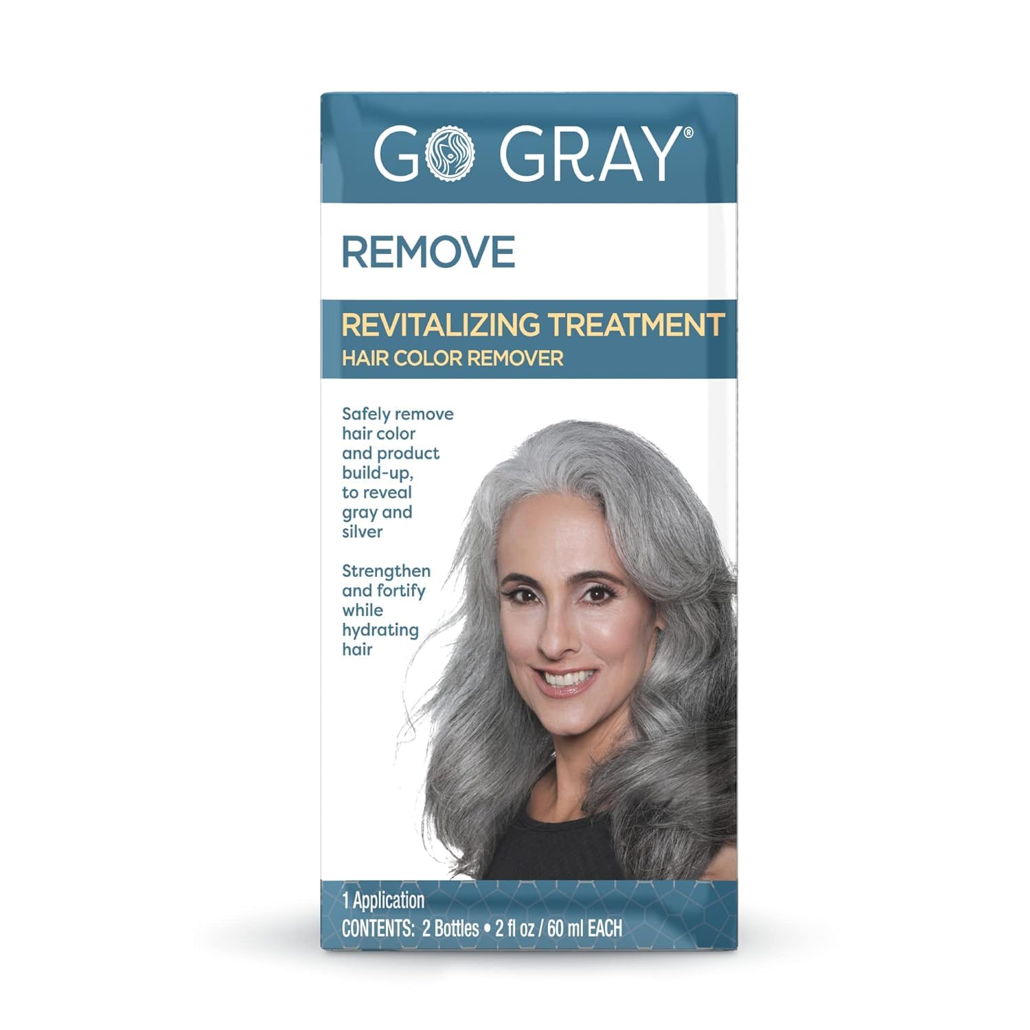Go Gray Treatment System (Remove), 1 Application, Revitalizing Treatment Hair Color Remover Safely Removes Hair Dye to Reveal Gray & Silver