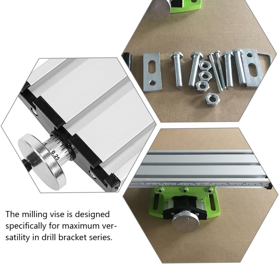 Mini Milling Machine Work Table Bench Clamp with 2-direction Adjustable Cross Slide, Portable Drill Press Vise for Accurate Drilling, 12.2 X 3.54 Inch Compact Compound Slide