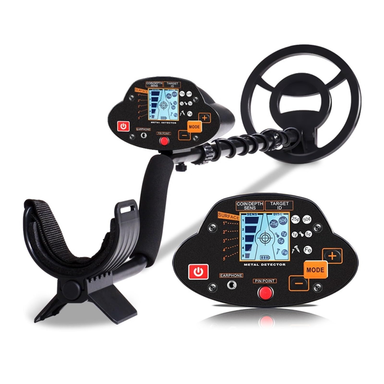 Underground Metal Detector, Detector Professional Ground Metal Detector Adjustable Balance Disc & Modes High Accuracy Lightweight