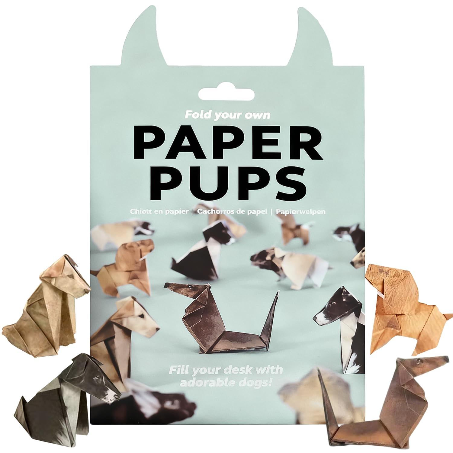 HIVTE 50 Sheets Paper Dogs Origami Kit, DIY Fun 3D Animal Figures to Fold, Creative Arts and Crafts for Adults,Dog Lovers, Complete Origami Set