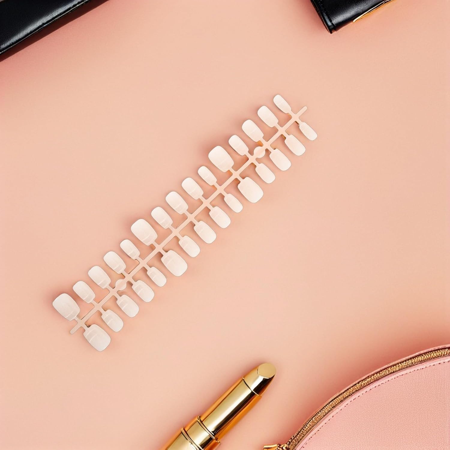 BETOOKY 30pcs Detachable Cat Eye Nails with Short Ladder Design Pu Material Full Cover Nail Tips for Work Event and Casual Outing Gentle Removal Process