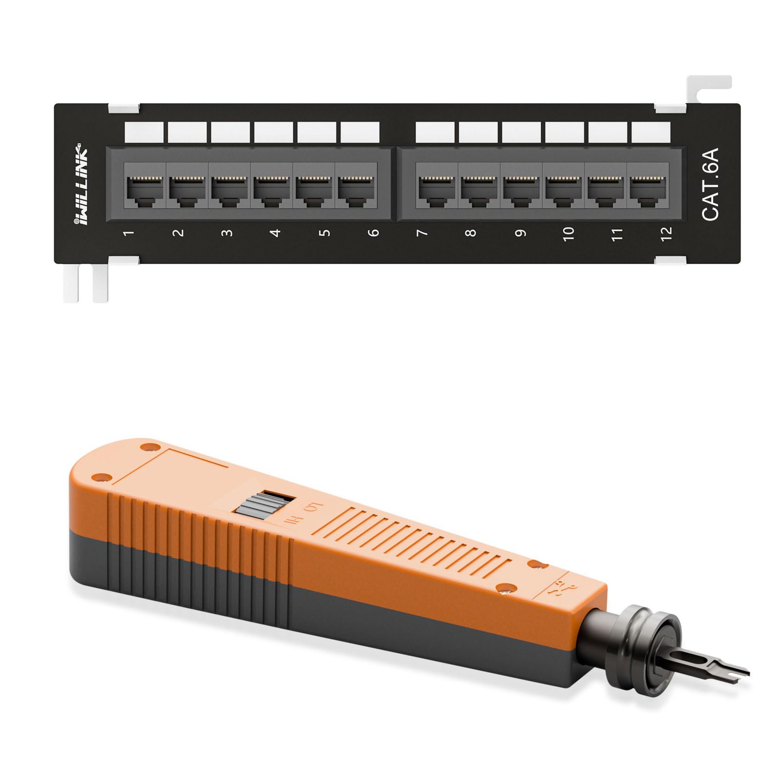 Amazon.com: iwillink 12-Port Cat6A Patch Panel and Punch Down Tool
