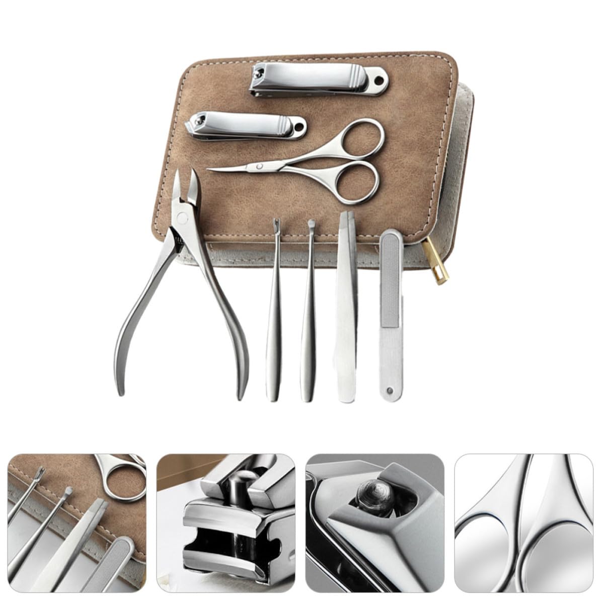 1juego Profesional de Herramientas de Manicura Acero Inoxidable con Cortaúñas para Uñas de Pies Kit de Pedicura Duradero y Fácil de Limpiar Incluye Estuche Portátil para Uso