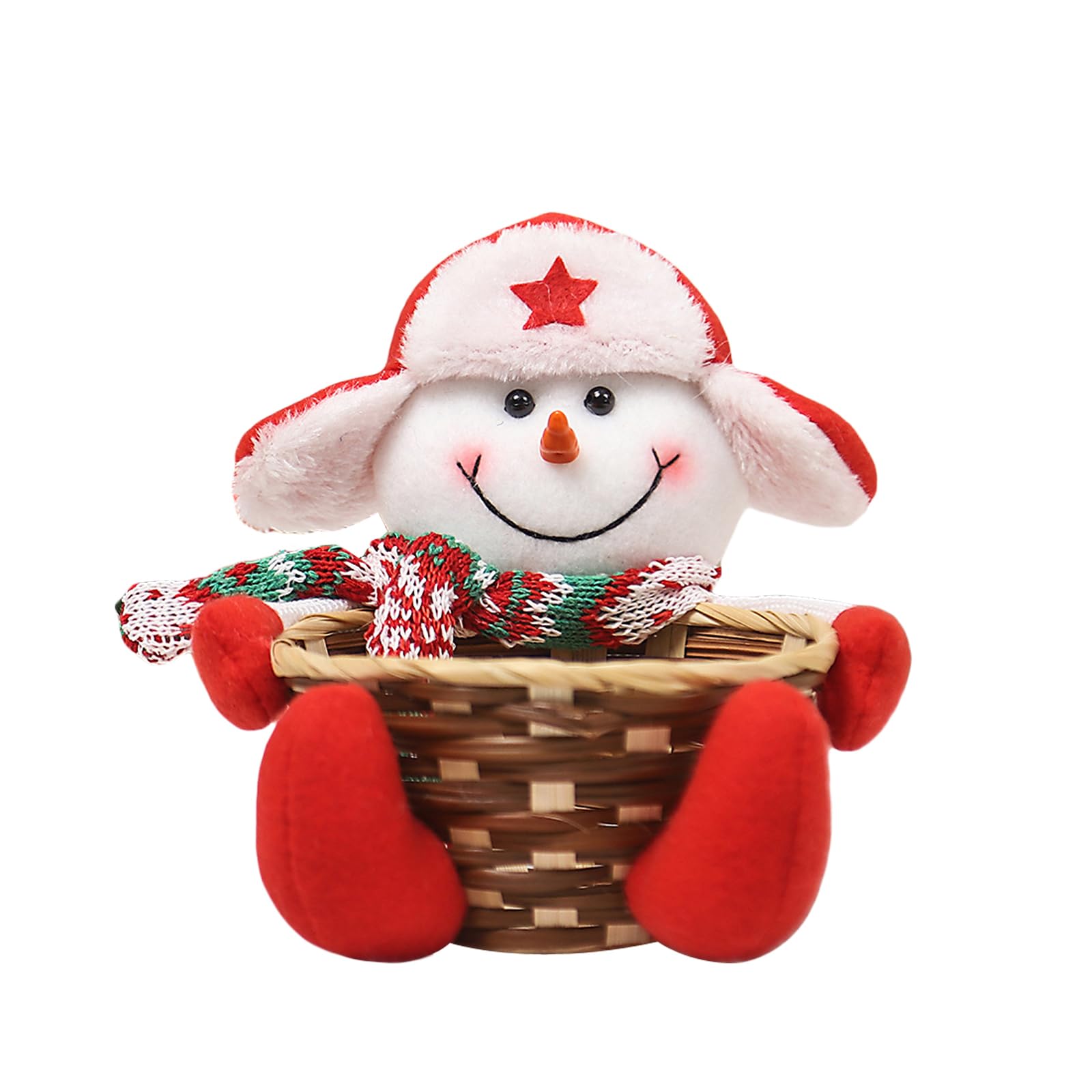 Contenitore Caramelle Natalizio Athemeet Cesto Bambù Natalizio Con Renna - Portacaramele, Decorazione Casa, Regalo Natale Cesto Festivo