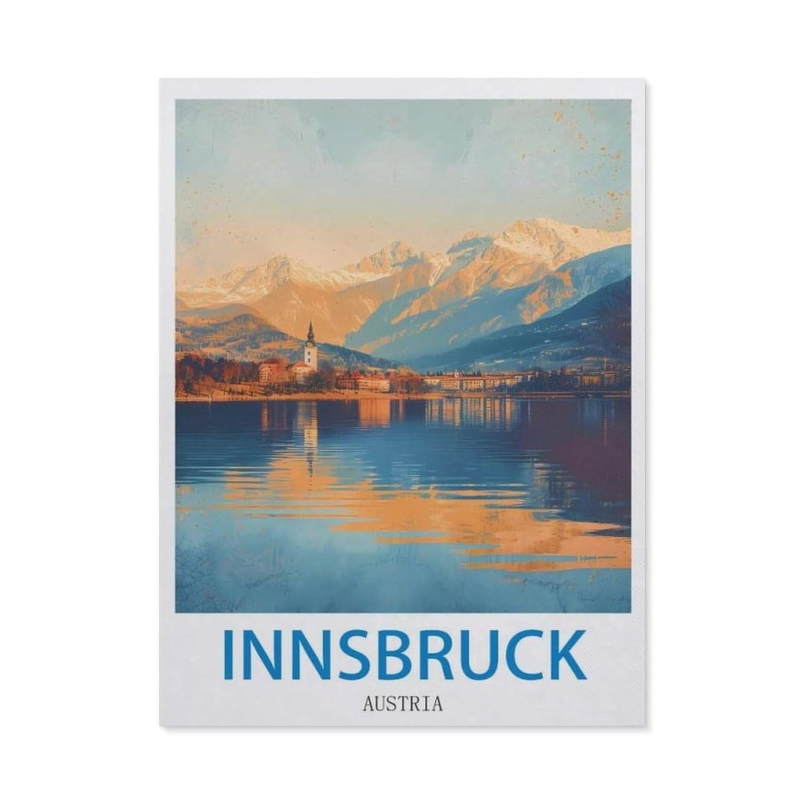 Vintage Metal Tin Sign，Innsbruck Austria，Funny Bathroom Decor, Restroom Decoration, Funny Bathroom Wall Art Tin plaque(15x30cm）6x12 inch-EC47