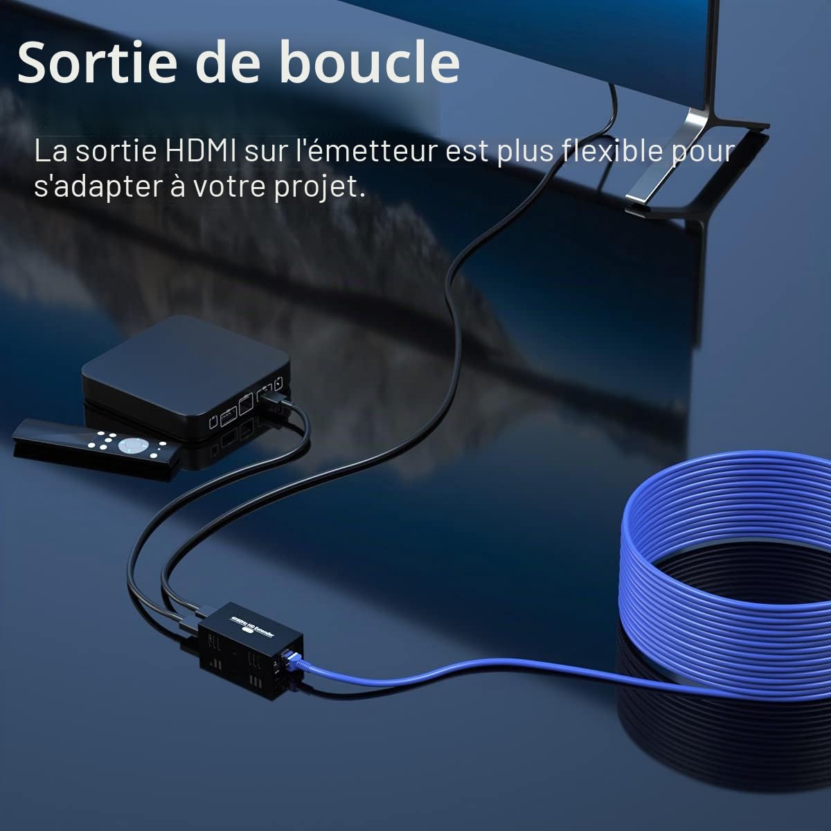 PWAYTEK HDMI Extender 4K@60Hz, bis 50m über Cat5/Cat5e/Cat6/Cat7, unterstützt YUV 4:4:4, HDR und IR-Steuerung(Noir 4K)