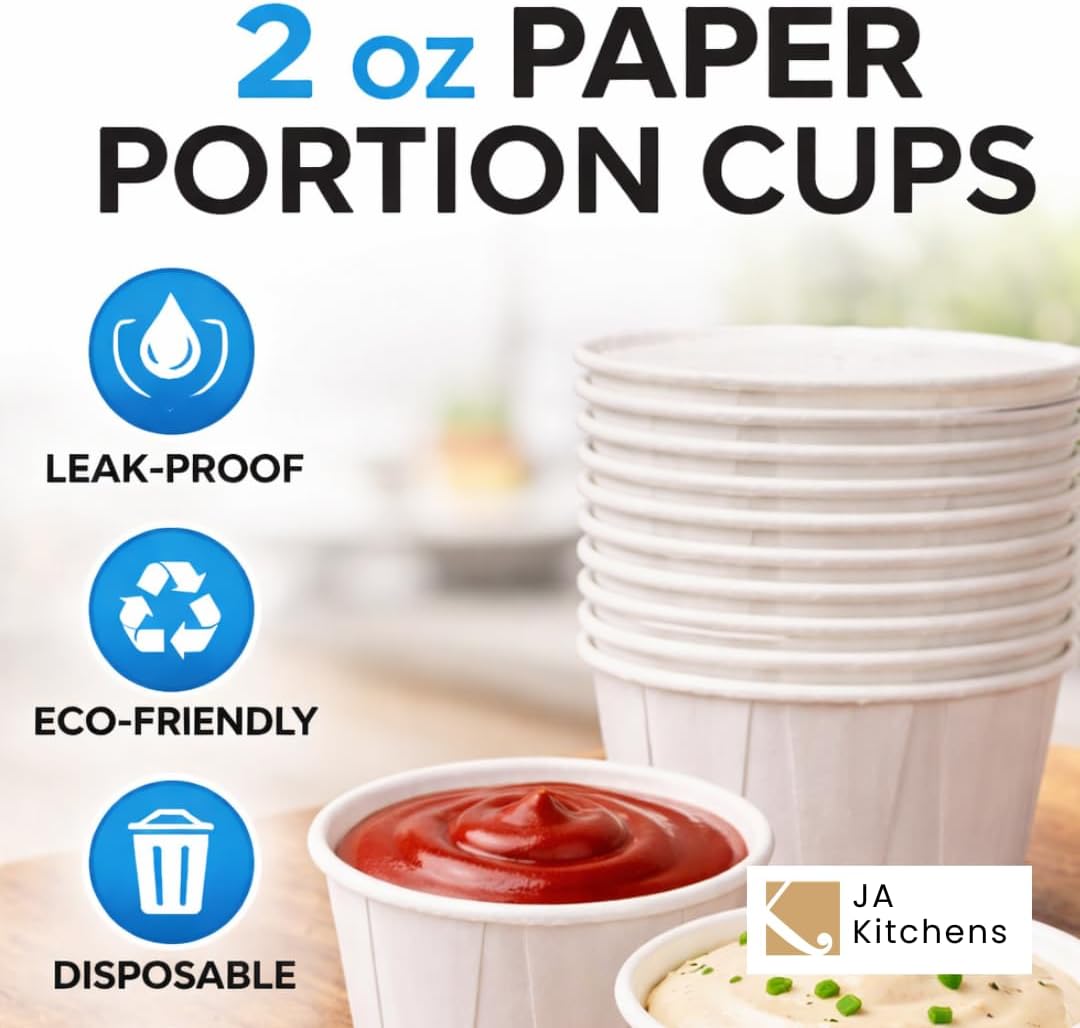 Set of 500 2 oz, Paper Souffle Portion Cups