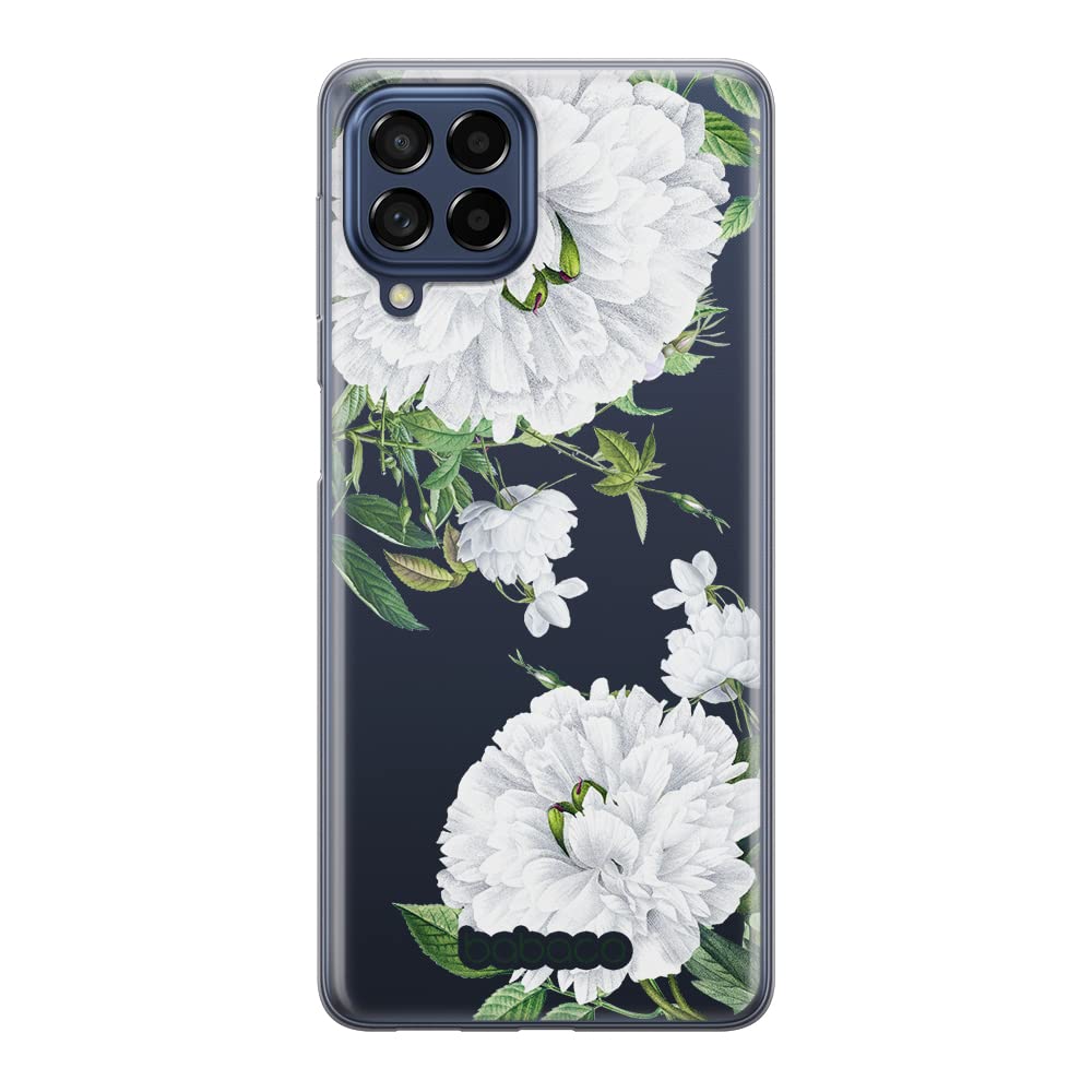 Babaco ERT GROUP mobile phone case for Samsung M53 5G original and officially Licensed pattern Flowers 047 optimally adapted to the shape of the mobile phone, partially transparent