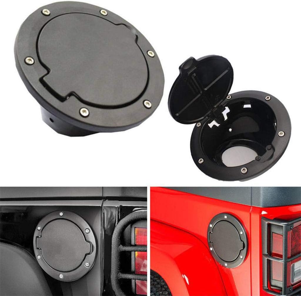 Liquor Compatible for ABS Black Rear Fuel Petrol Filler Cover Gas Tank Cap Wrangler JK 2/4 Door 2007-2015 2008 2009 2010 2011 2012 2013 2014 Car New