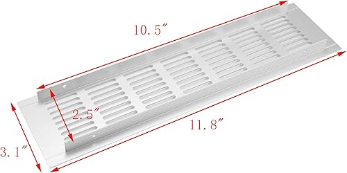 Miniatura 2 de Geesatis Cubierta de rejilla de ventilación de ventilación Soffit 11.811 x 3.150 in  11.8 x 3.1 pulgadas para gabinete, armario de zapatos,