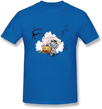 Mart Womens Pumpkin mask Blue TShirts Size XL Round Neck