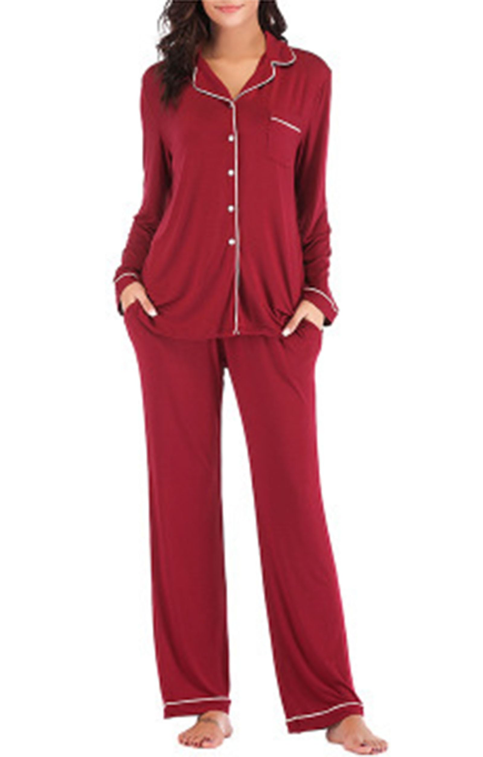 Pyjama boutonné femme pour ne plus avoir froid le soir en vêtement de nuit S