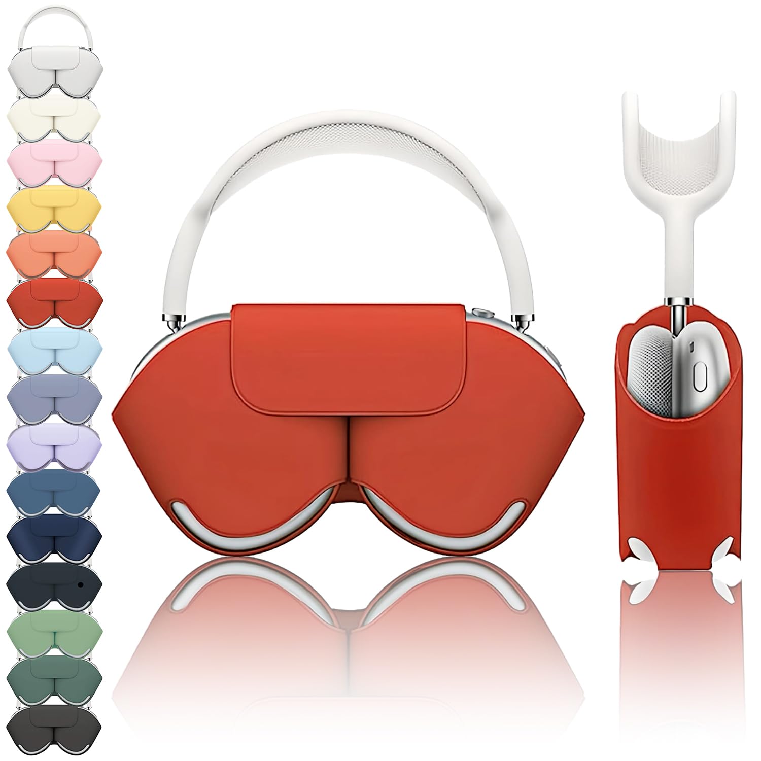 SY-K Smart Case Compatible for Airpods Max 1/2, Sleep Mode Compatible, Anti-Scratch and Anti-Dust, Portable Carry Travel Case Compatible for Apple Airpod Max, Headphone case. (Red)