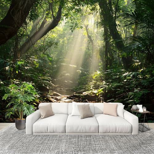 Peel and Stick DIY Fotomurales 250X175 cm Paisaje Natural Del Bosque Decoración Papel Tapiz del hogar Murales Creativo Verde Salón Dormitorio Oficina Habitación Fondo Pegatinas Pared