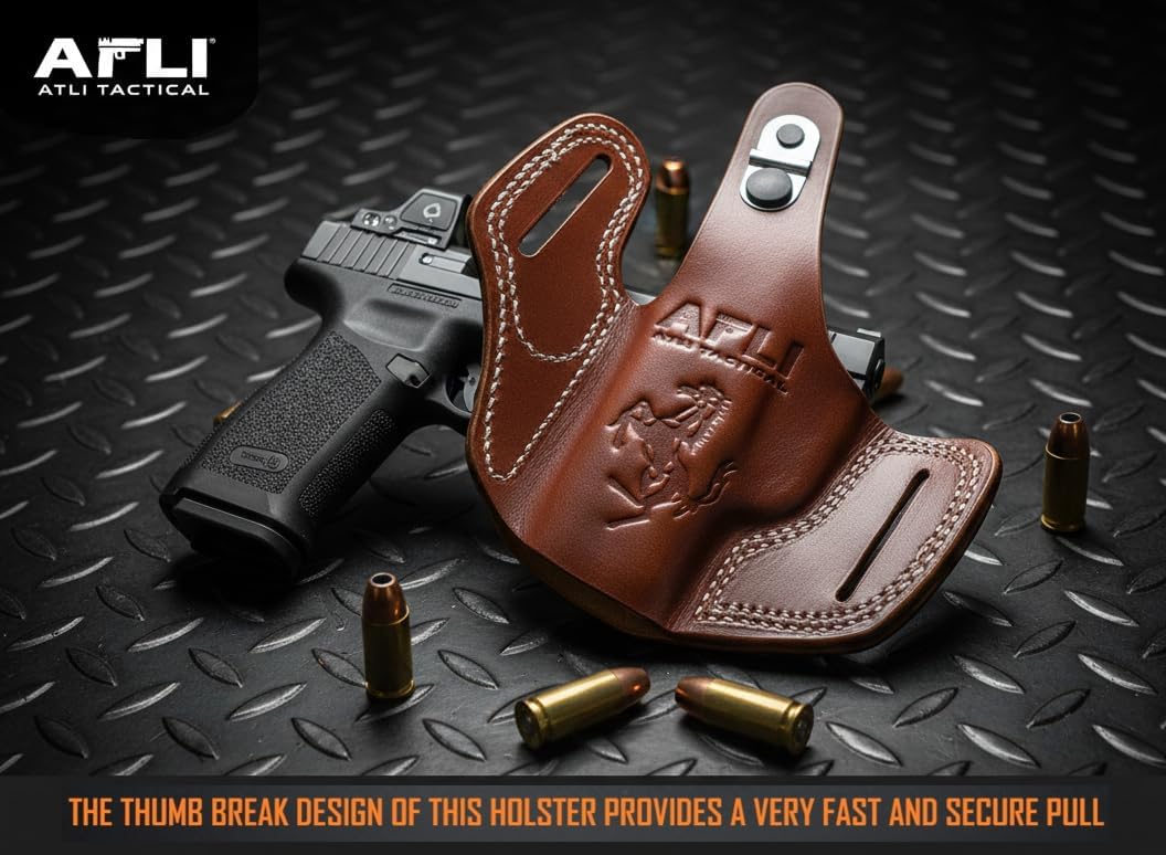 Sig P365 OWB Leather Holster with Red Dot - P365 Red Dot Holster - P365 Leather Holsters Optic Cut - for Sig P365X XL SAS Macro, S&W CSX, Rgr LCP LC9s EC9s, Kahr CW9 Pistols - Optic SigP365