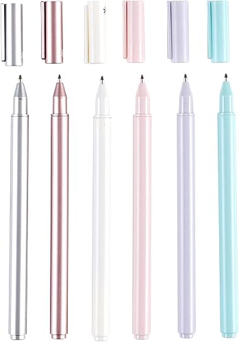 Miniatura 3 de Erin Condren Juego de 6 bolígrafos. Tinta negra rica con acabado suave y punta de bolígrafo perfecto para casi todas las superficies. Perfecto para