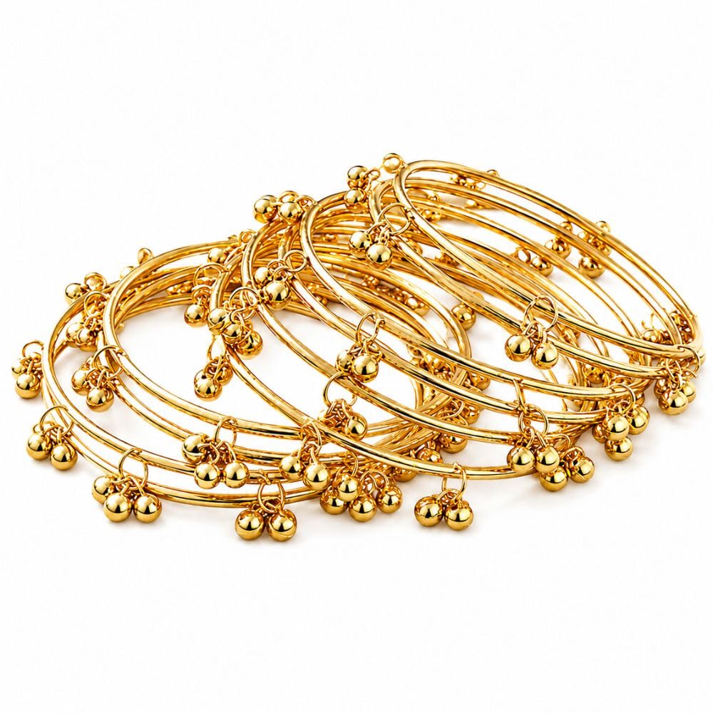 Traditional Kashmiri Traditional 8 Bangle Set for Women | Ethnic Ghungroo Design Stackable Bangles-image-42