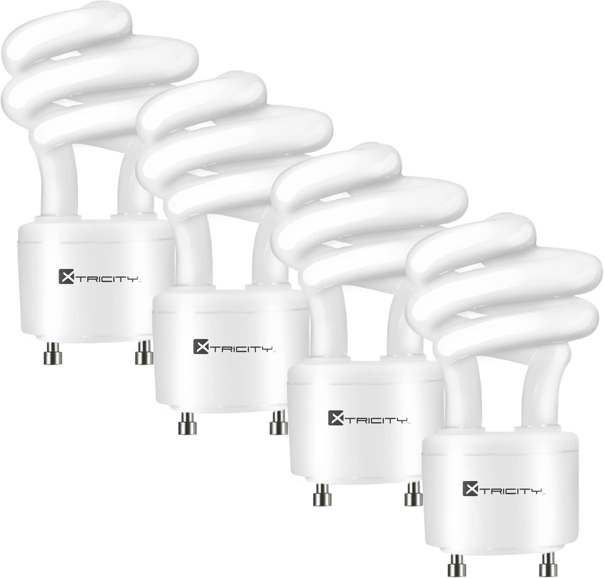 Xtricity Compact Fluorescent GU24 Light Bulb, T2 Spiral CFL, 2 Prong