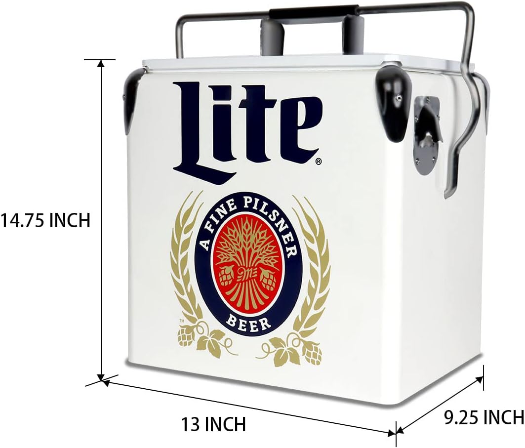 Buy Miller Lite Retro Ice Chest Cooler with Bottle Opener 13L (14 qt