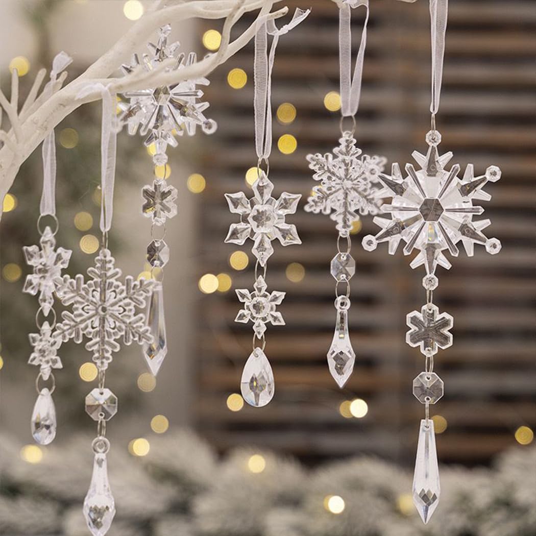 Amazon.co.jp: ゴールド 雪の結晶 クリスマスオーナメント - キラキラ