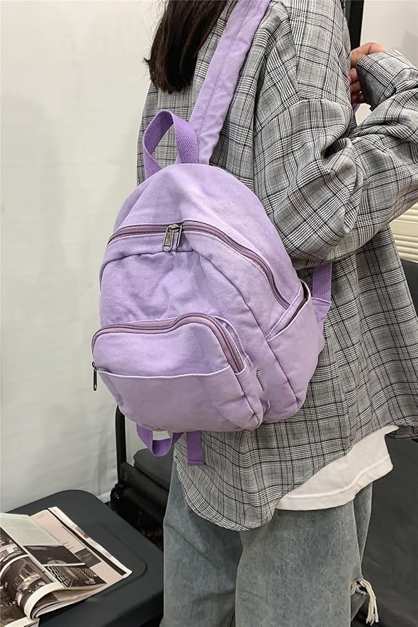 Image of MaxxCloud Vintage Denim Laptop Backpack Casual Canvas Daypack Handbag Purse Lightweight Rucksack Shoulder Bag