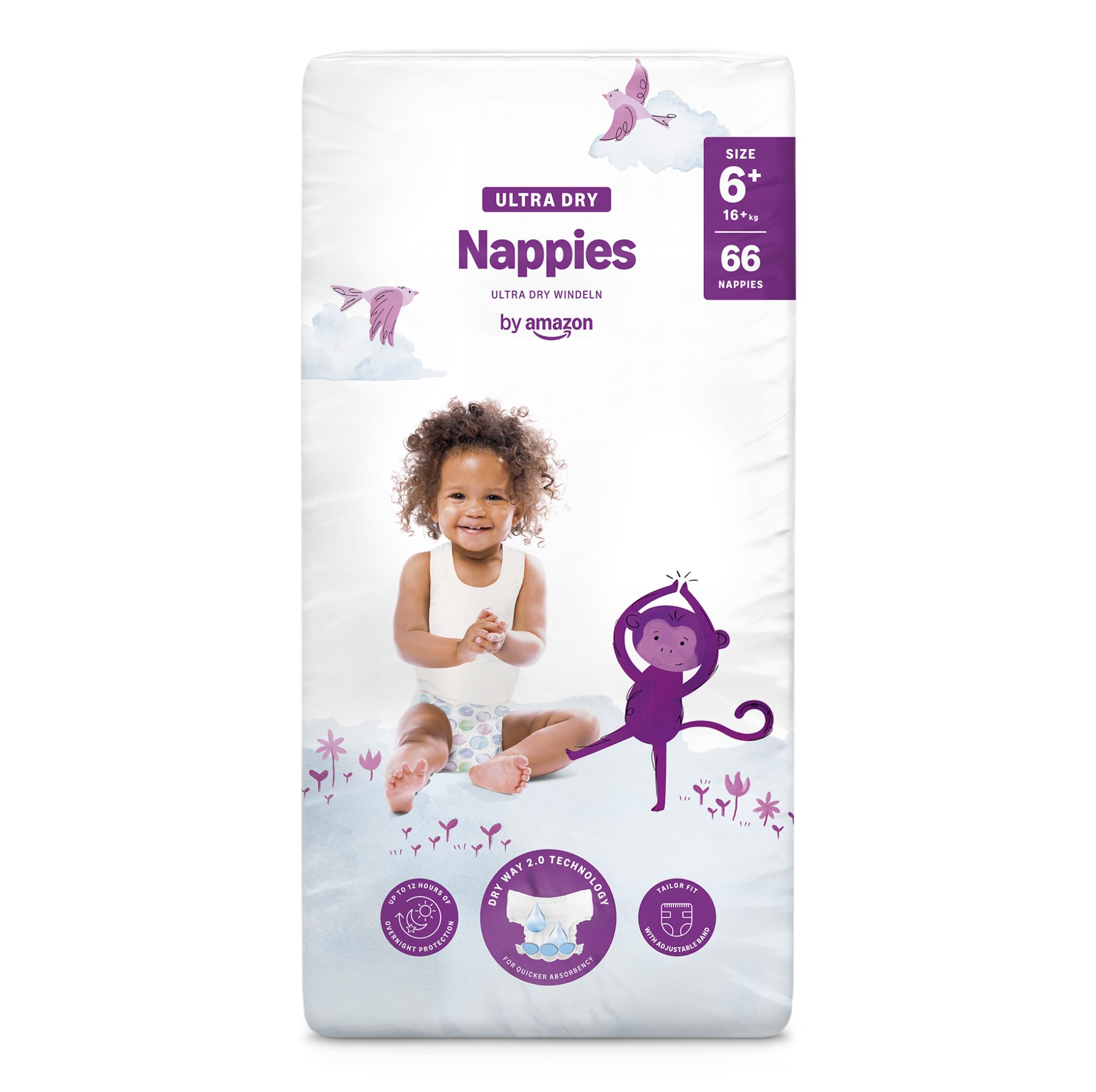 By Amazon Ultra Dry Nappies - Size 6+ (16+ kg) - 66 count (1 pack of 66)