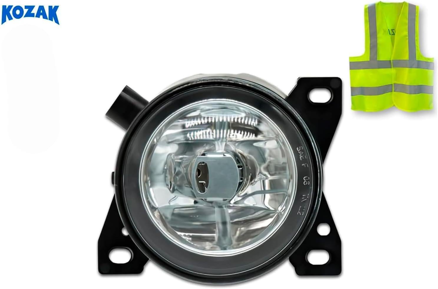 KOZAK Fog Light Lamp (Left Driver Side) with Bulb Compatible with Kenworth T660 PLUS Logo and Vest