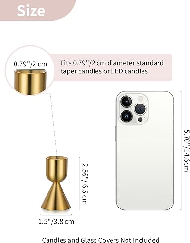 Miniatura 5 de NUPTIO Candelabro de palillo de vela 6 piezas de candelabros cónicos negros para centro de mesa, candelabros cónicos de aluminio pequeño vintage