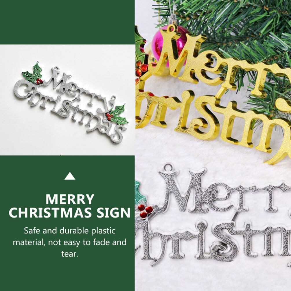 ifundom 12piezas Decoración Navideña Carteles De Puerta De Plástico Letreros Merry Christmas Para Interiores y Exteriores