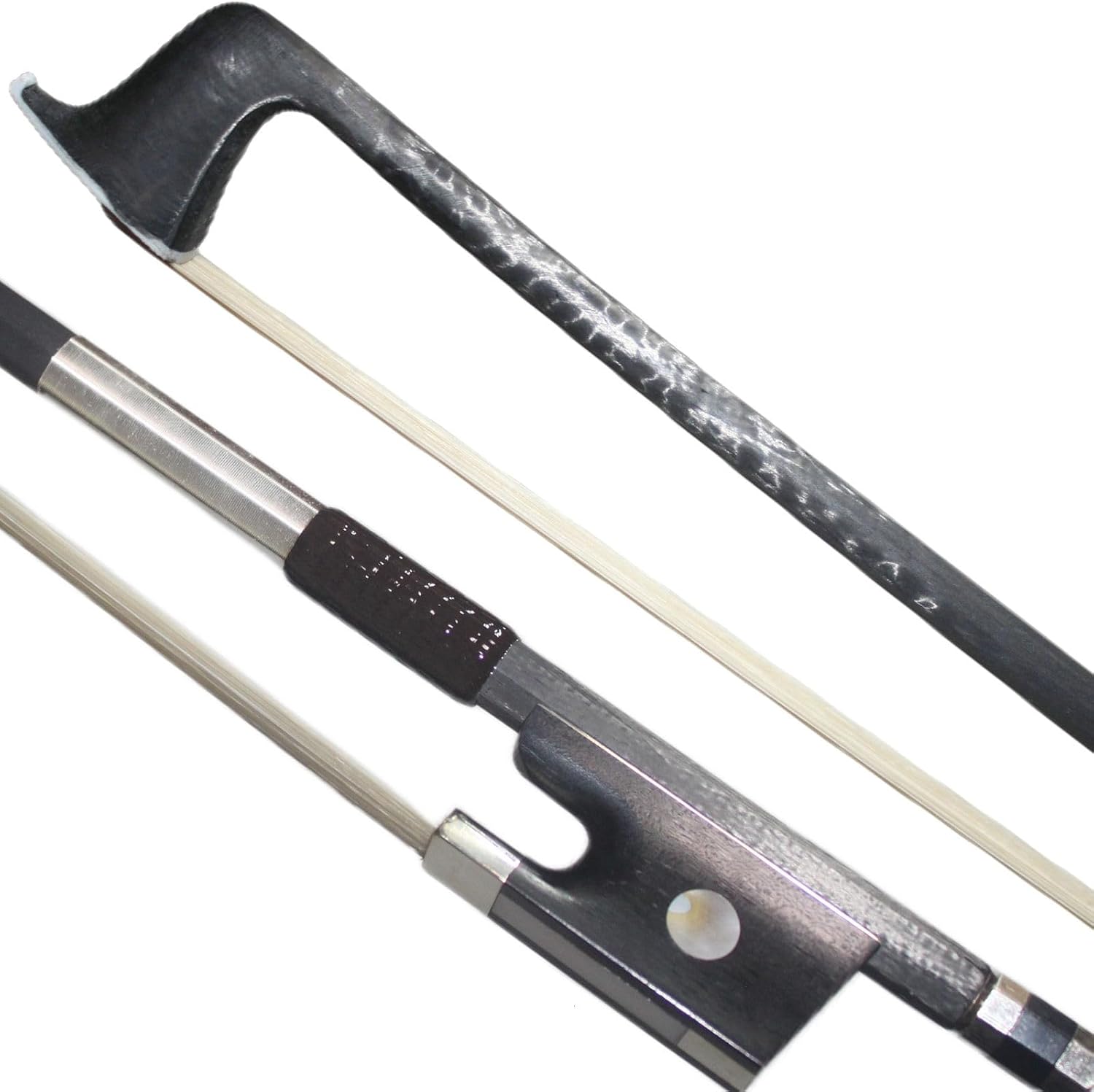 Carbon Fiber Violin Bow 4/4 Full Size Ebony Frog Natural Horsehair for Violinists Fiddlers Teacher Student Professional