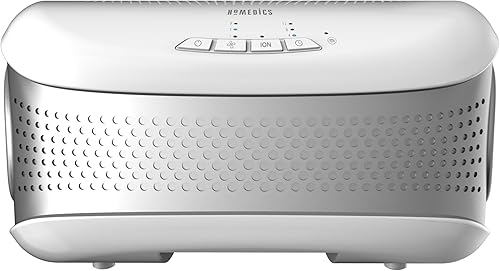 Homedics TotalClean - Purificador de aire de escritorio, filtro HEPA de 360 grados para 128 pies cuadrados, purificador de aire pequeño para oficina