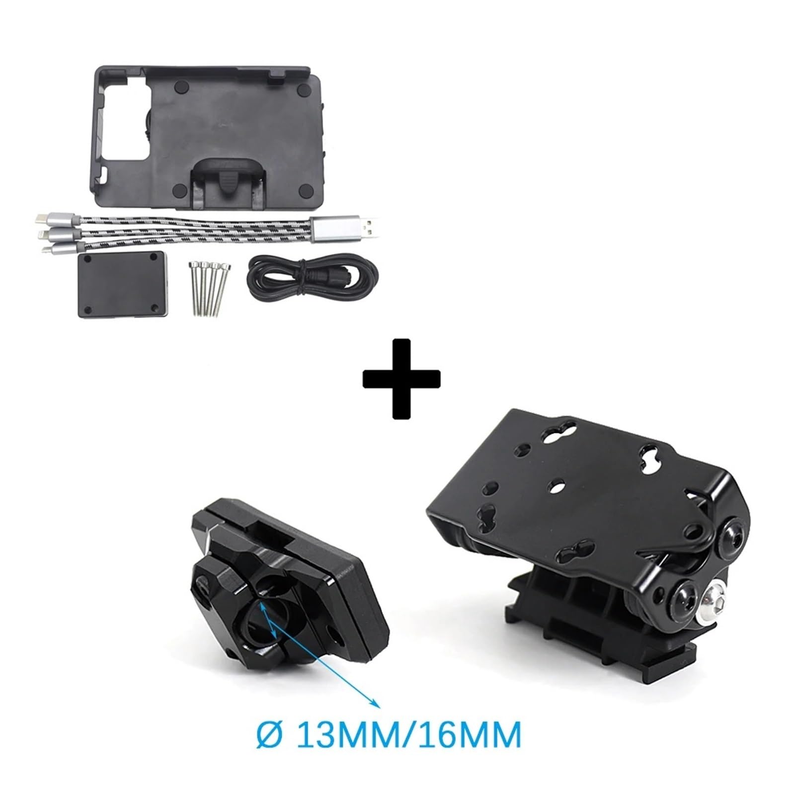 Porta Cellulare Moto Per SUZUKI Per V-strom Staffa Di Navigazione | 800DE 2023 Supporto Telefono Staffa Per Telaio Staffa Di Navigazione Parabrezza Supporto GPS(Set)