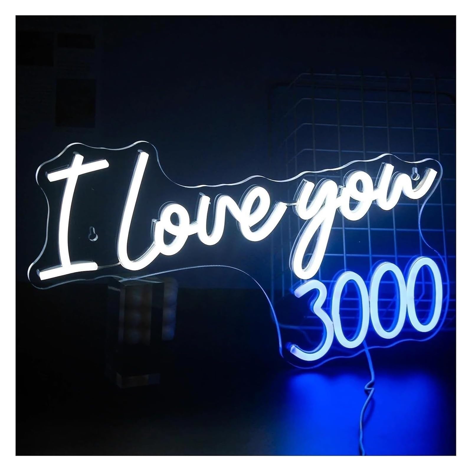 lámpara de neón Decoración de luz Te amo 3000 para letrero neón Decoraciones boda LED Hogar Habitación Memorial